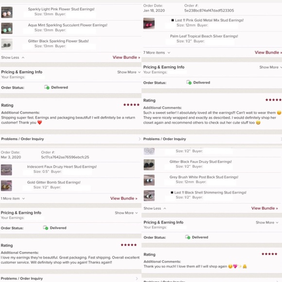 Purple Mermaid Scale Silver Heart Stud Earrings! - Picture 14 of 14